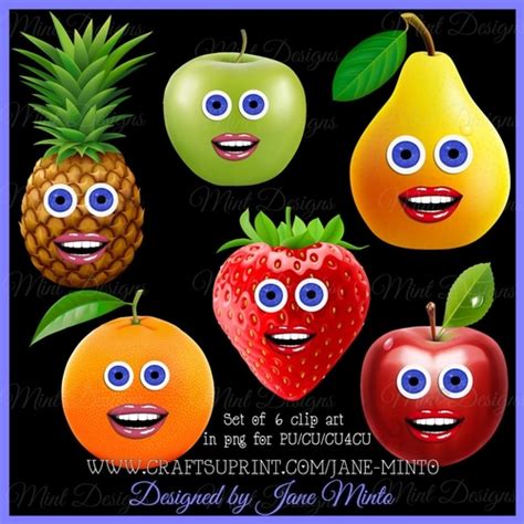 FUNNY FRUIT CLIP ART - CUP816721_57683 | Craftsuprint