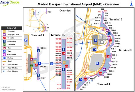 Madrid - Madrid Barajas International (MAD) Airport Terminal Map - Overview | Airport map ...