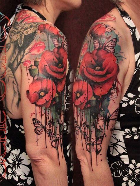 Poppy Flower Tattoo Arm