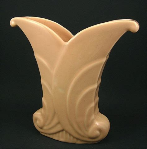 Vintage Abingdon Pottery Vase USA Art Deco Era Peach Color | Etsy