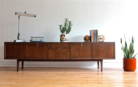 Mid Century Modern Office Credenza. Solid walnut with chrome pulls and ...