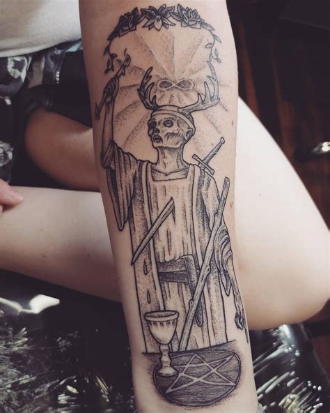 New tattoo of the Magician tarot card by Johnny Parker at Mystic Owl Tattoo, Marietta GA : tattoos