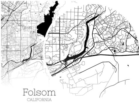 Folsom Map INSTANT DOWNLOAD Folsom California City Map | Etsy