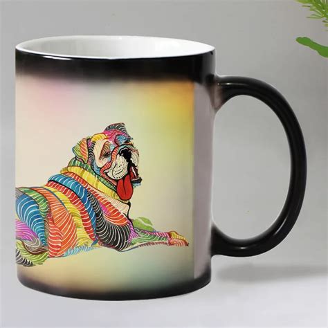 11OZ Personalized Dog mug Heat Reveal Coffee mugs Ceramic Color changing Magic tea cups Kids ...