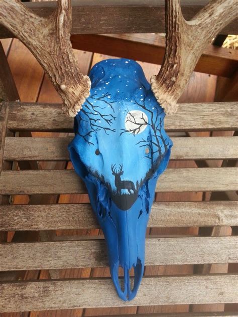 Unique Hand painted buck skull Real skull | Etsy | Deer skull art, Painted animal skulls, Deer ...