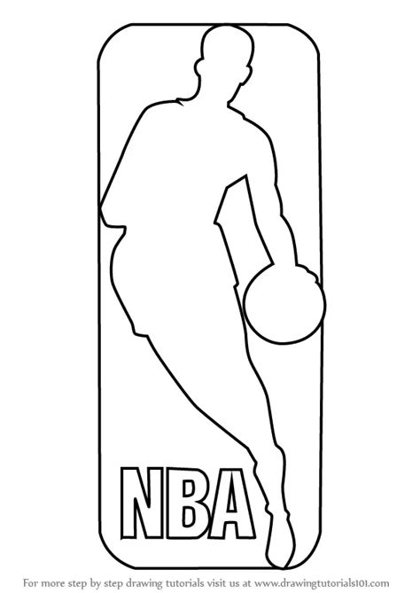 Step by Step How to Draw NBA Logo : DrawingTutorials101.com