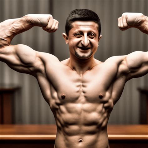 Volodymyr Zelenskyy Flexing Muscles · Creative Fabrica