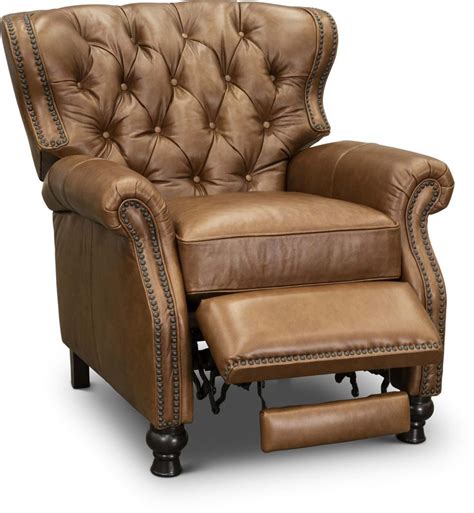 Saddle Brown Leather Wingback Push Back Recliner... | RC Willey in 2022 ...