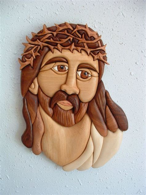 Jesus with crown of thorns | Intarsia wood patterns, Intarsia wood, Intarsia woodworking