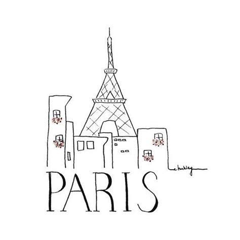 City Sketch - Paris | Black and white Illustration | Inspirational Wall Art | Ink Drawing | Hand ...