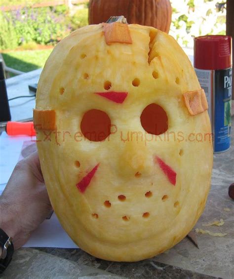 Jason! #Halloween | Pumpkin mask, Pumpkin, Pumpkin carving