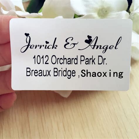 1.5*2.5 inches Personalized stickers CLASSIC WEDDING RETURN ADDRESS LABELS Invitation cards ...