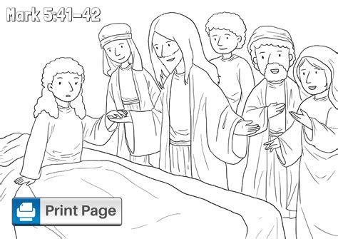 Free Jesus Heals Jairus’ Daughter Coloring Pages (Printable PDFs ...