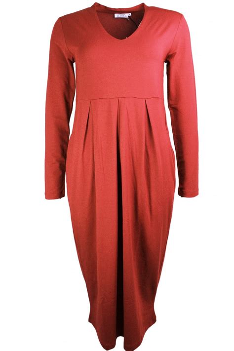 Masai Clothing Neba Red Ochre Jersey Dress - Dresses from Shirt Sleeves UK