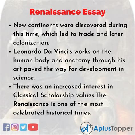 Renaissance Essay | Essay on Renaissance for Students and Children in English - A Plus Topper