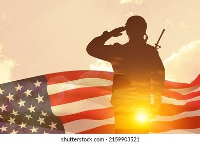 Usa Army Soldier Saluting On Background Stock Illustration 2159192383 | Shutterstock