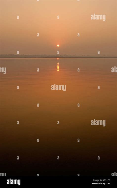 Sunrise over the Ganges River, Varanasi, India Stock Photo - Alamy