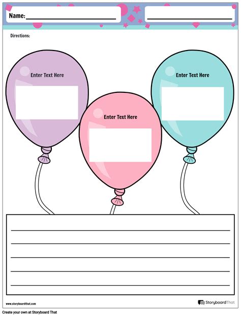 Vibrant Balloon Graphic Organizer Design Storyboard