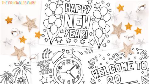 New Year’s Eve Coloring Pages - The Printables Fairy