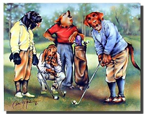 Dogs Playing Golf Poster | Animal Posters