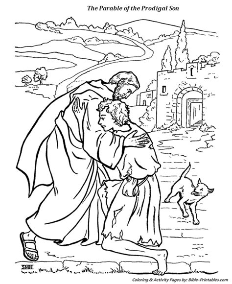 The Parable of The Prodigal Son Coloring pages 4 - The Parables of Jesus coloring pages