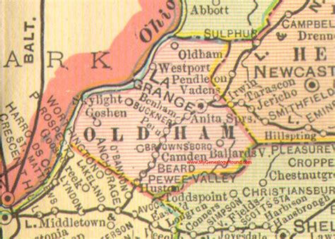 Oldham County, Kentucky 1905 Map La Grange, KY | Oldham, Kentucky, County map