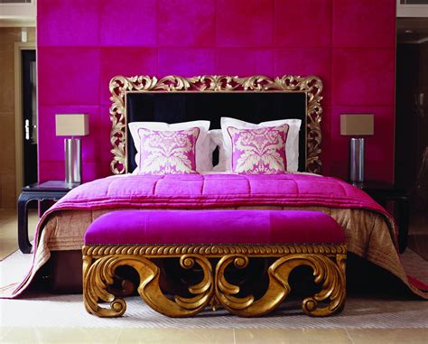 Complete bedroom glamour decorated in fuchsia and gold. Image from: by Andrew Martin More Great ...