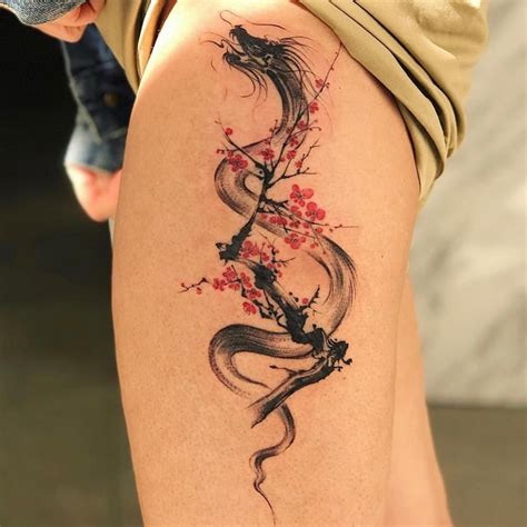 Female Chinese Dragon Tattoos