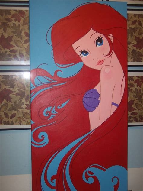 Ariel The Little Mermaid 24"x48" Canvas painting | Disney paintings, Ariel the little mermaid ...