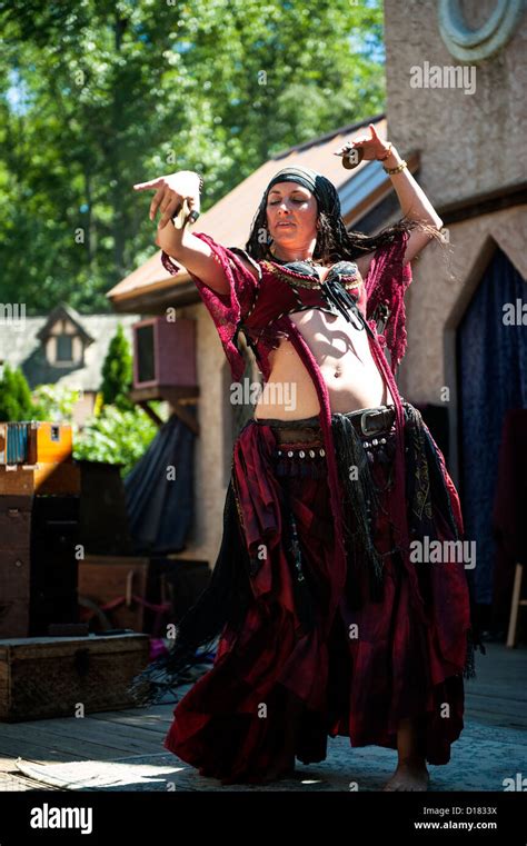 A lady dressed as a gypsy belly dancer at The Maryland Renaissance ...