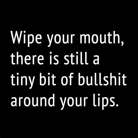 Wipe your mouth | Liar quotes funny, Liar quotes, Funny quotes