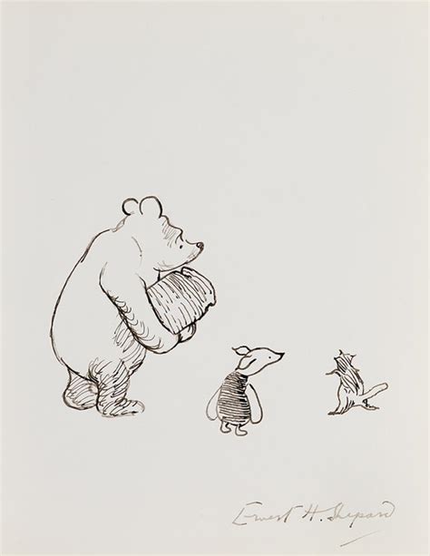 Sold Price: E. H. Shepard drawing of "Winnie the Pooh" and "Piglet ...