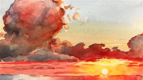 Watercolor Sunset Clouds