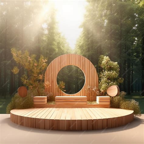 Premium AI Image | wooden stage design advertising