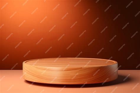 Premium AI Image | Versatile Round Wooden Pedestal Perfect for Displaying Food Products or ...