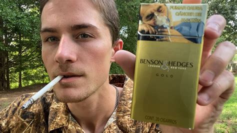 Smoking a Benson & Hedges Gold Cigarette from Mexico - Review - YouTube