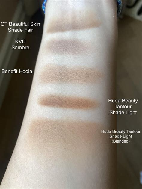 Huda Beauty Tantour in Light vs other bronzers : r/swatchitforme