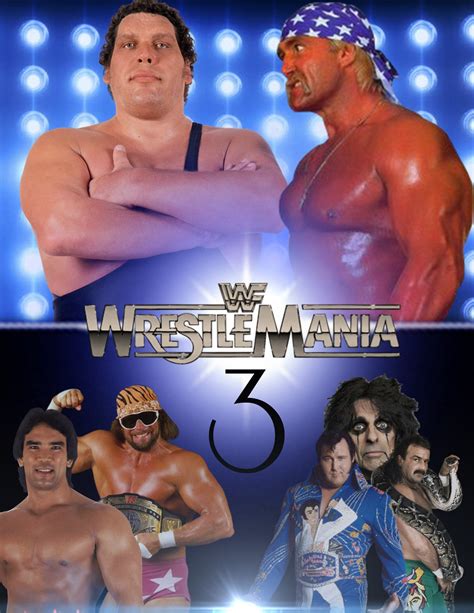 WWE PPV Poster WrestleMania 3 | Wrestling superstars, Wrestling stars, Wwe legends