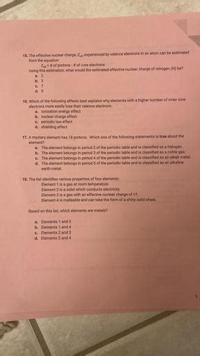 15. The effective nuclear charge, Zeffo e... - Physical Chemistry