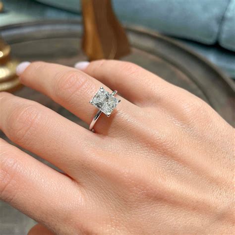Solitaire Engagement Ring 2 Carat Radiant Cut Diamond Ring | Etsy