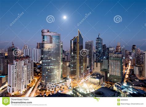 Makati Skyline, Manila, Philippines. Stock Image - Image of hour, luzon: 80666803