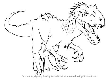 Learn How to Draw Indominus rex from Jurassic World (Jurassic World) Step by Step : Drawing ...