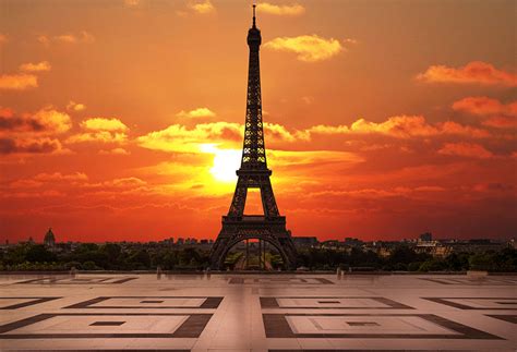 Eiffel Tower with Sunset Eiffel tower beautiful sunset paris city ...