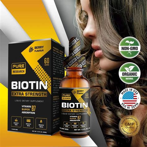 Biotin & Collagen 25,000mcg Hair Growth Liquid Drops, Supports Strong Nails, Glowing Skin ...