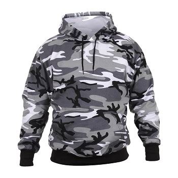 White Camouflage Pullover Hooded Sweatshirt