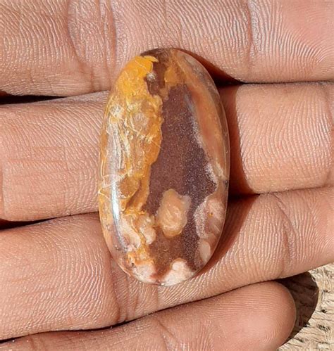 Brown Moss Agate Cabochon Brown Agate Stone Natural Gemstone | Etsy