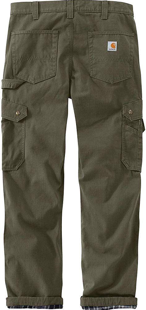 Amazon.com: Carhartt Men's Ripstop Cargo Flannel Lined Work Pant, Moss, 34W X 32L: Clothing ...