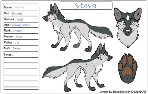 Stova - Wolf Fursona Reference Sheet by BookPaws on DeviantArt