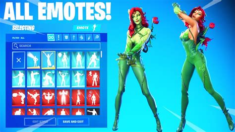 POISON IVY Skin Showcase with All Fortnite Dances & Emotes! - YouTube