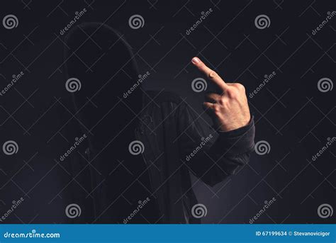 Middle Finger Offensive Hand Gesture Stock Photo - Image of hacker, offensive: 67199634